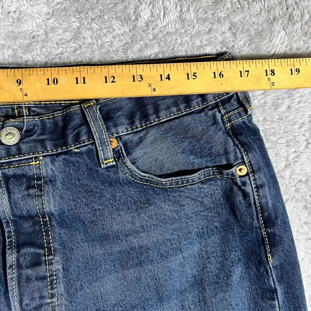 Levis 501 Original Fit Mens Blue Straight Leg Button Fly Jeans 38x32